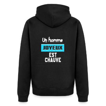 Idee cadeaux homme original , idee cadeaux homme - Veste à capuche bio Premium Unisexe - noir - Dos - Nico (187cm)