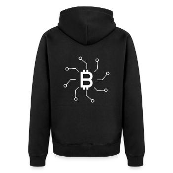 Bitcoin Trading Crypto Stocks - Veste à capuche bio Premium Unisexe - noir - Dos - Nico (187cm)