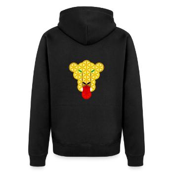 Panther of Life T01 - Unisex Premium Organic Zip Hoodie - black - Back - Nico (187cm)