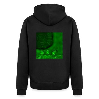 GREEN FIELD DAY - Unisex Premium Organic Zip Hoodie - black - Back - Nico (187cm)