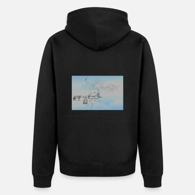 Nature - Veste à capuche bio Premium Unisexe - noir