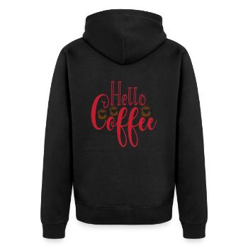 Bonjour Café - Veste à capuche bio Premium Unisexe - noir - Dos - Nico (187cm)