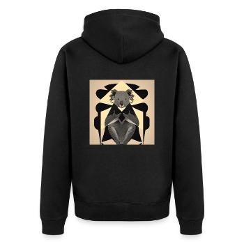 Koala Australia - Unisex Premium Organic Zip Hoodie - black - Back - Nico (187cm)