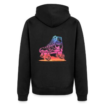 Rollerblades Rollerblade Skates Rollschuhe Retro - Unisex Premium Bio Zip Hoodie - Schwarz - Hinten - Nico (187cm)