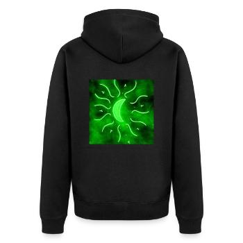 LUNE DE MANDALA VERTE - Veste à capuche bio Premium Unisexe - noir - Dos - Nico (187cm)