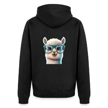 Mignon Mignon Mignon Dessin Animé - Lama - Veste à capuche bio Premium Unisexe - noir - Dos - Nico (187cm)