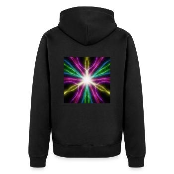 Mandala - Unisex Premium Bio Zip Hoodie - Schwarz - Hinten - Nico (187cm)
