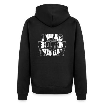 colourful funny lgbt womens rights present idea - Unisex Premium Organic Zip Hoodie - black - Back - Nico (187cm)