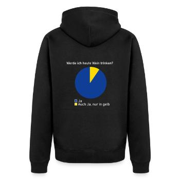 Wein trinken Alk Weißwein Geschenk Geschenkidee - Unisex Premium Bio Zip Hoodie - Schwarz - Hinten - Nico (187cm)