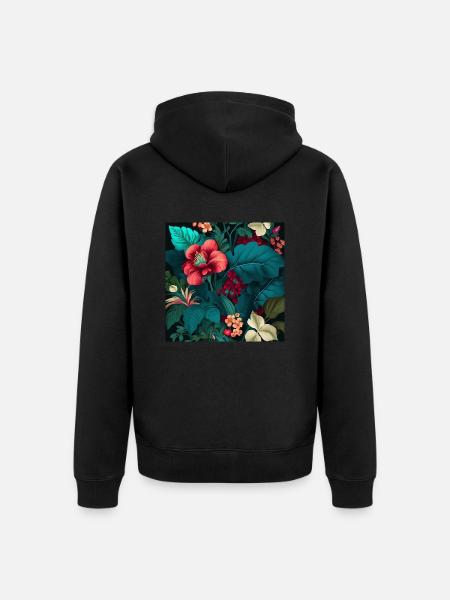 Floral Design 20 - Unisex Premium Bio Zip Hoodie - Schwarz