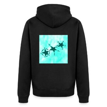 3 ÉTOILES SOURIANT AZULITO - Veste à capuche bio Premium Unisexe - noir - Dos - Nico (187cm)