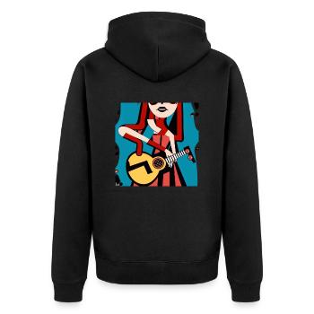 Fille de la musique - Veste à capuche bio Premium Unisexe - noir - Dos - Nico (187cm)