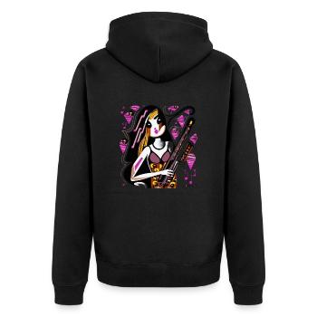 Fille de la musique - Veste à capuche bio Premium Unisexe - noir - Dos - Nico (187cm)