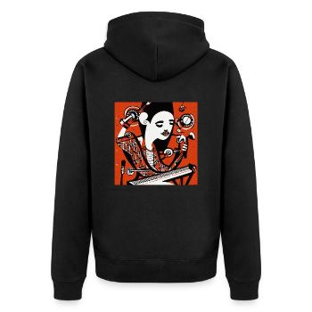 Fille de la musique - Veste à capuche bio Premium Unisexe - noir - Dos - Nico (187cm)