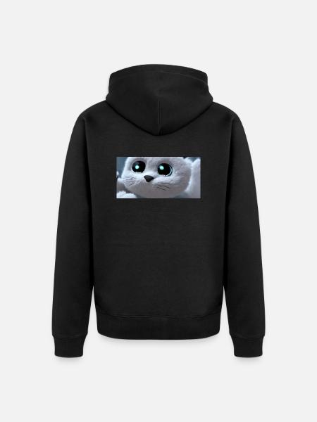 Le chat vous regarde - Veste à capuche bio Premium Unisexe - noir