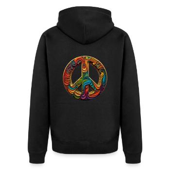 Symbole de la paix - Veste à capuche bio Premium Unisexe - noir - Dos - Nico (187cm)