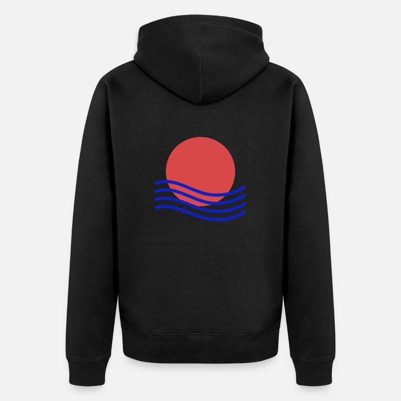 Coucher de soleil abstrait - Veste à capuche bio Premium Unisexe - noir