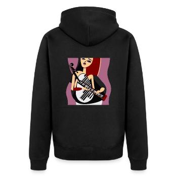 Fille de la musique - Veste à capuche bio Premium Unisexe - noir - Dos - Nico (187cm)
