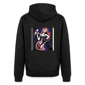 Fille de la musique - Veste à capuche bio Premium Unisexe - noir - Dos - Nico (187cm)