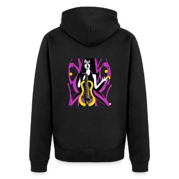 Fille de la musique - Veste à capuche bio Premium Unisexe - noir - Dos - Nico (187cm)