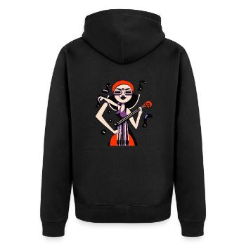 Fille de la musique - Veste à capuche bio Premium Unisexe - noir - Dos - Nico (187cm)