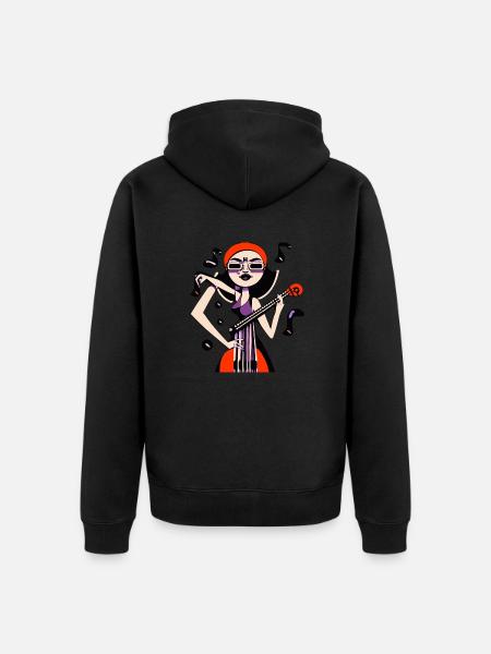 Music Girl - Unisex Premium Organic Zip Hoodie - black