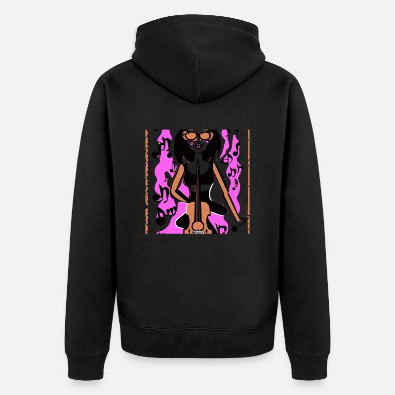 Fille de la musique - Veste à capuche bio Premium Unisexe - noir
