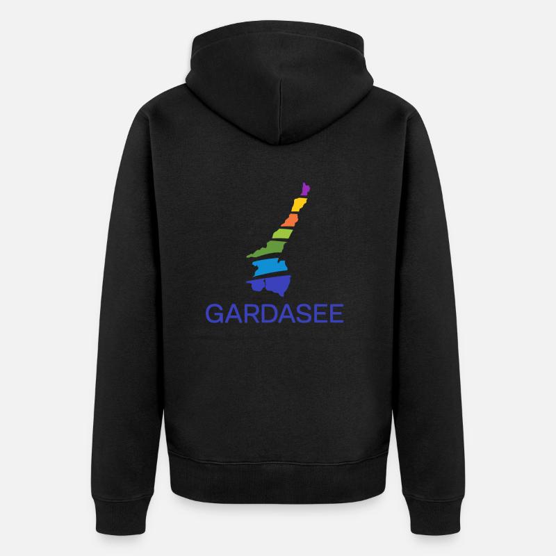 Logo du lac de Garde - Veste à capuche bio Premium Unisexe - noir