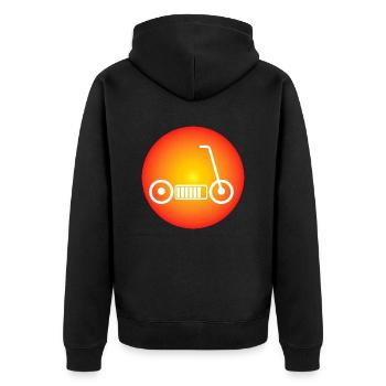 E-Scooter E-Roller Scooter - Unisex Premium Bio Zip Hoodie - Schwarz - Hinten - Nico (187cm)