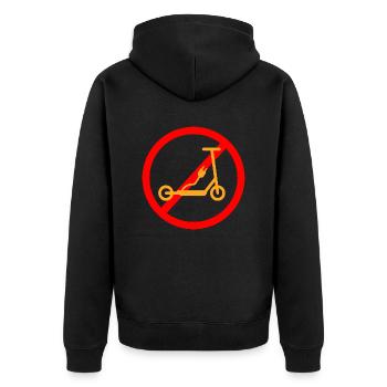 E-Scooter E-Roller Scooter - Unisex Premium Bio Zip Hoodie - Schwarz - Hinten - Nico (187cm)
