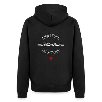 meilleure petite-sœur du monde - Veste à capuche bio Premium Unisexe - noir - Dos - Nico (187cm)