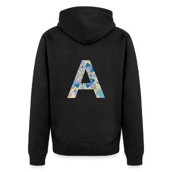 Lettre A en mandala - Veste à capuche bio Premium Unisexe - noir - Dos - Nico (187cm)