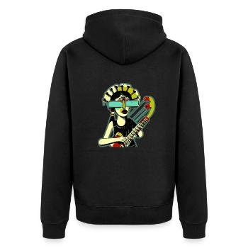 Fille de la musique - Veste à capuche bio Premium Unisexe - noir - Dos - Nico (187cm)