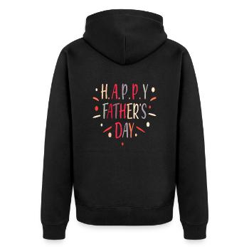 Happy Father´s Day - Unisex Premium Bio Zip Hoodie - Schwarz - Hinten - Nico (187cm)