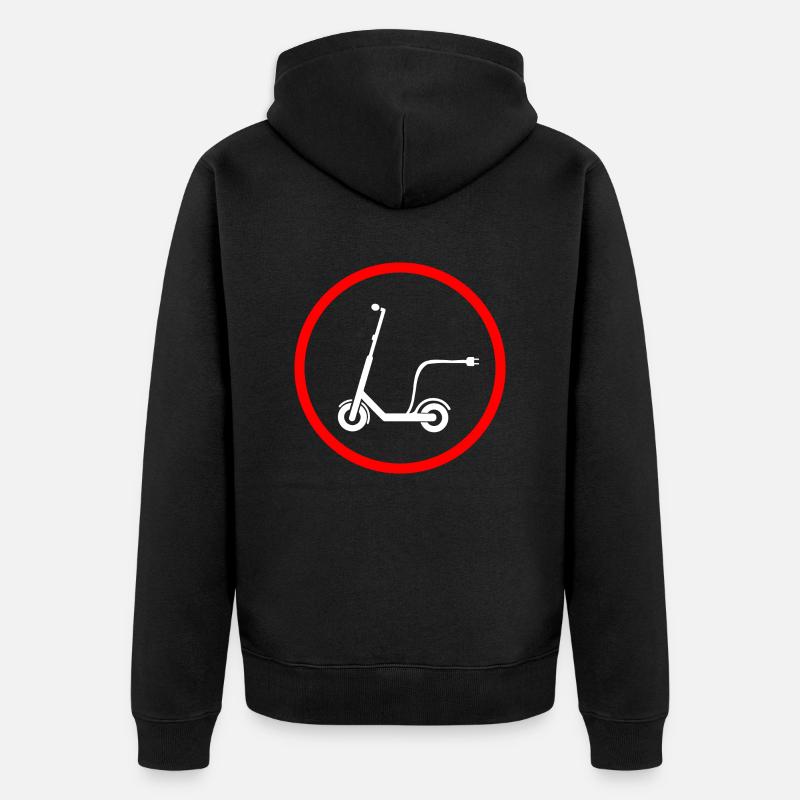 E-Scooter E-Roller Scooter - Unisex Premium Bio Zip Hoodie - Schwarz