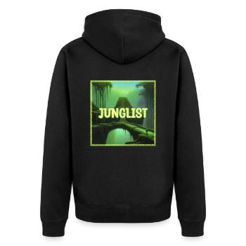 VINTAGE JUNGLIST II - Unisex Premium Organic Zip Hoodie - black - Back - Nico (187cm)