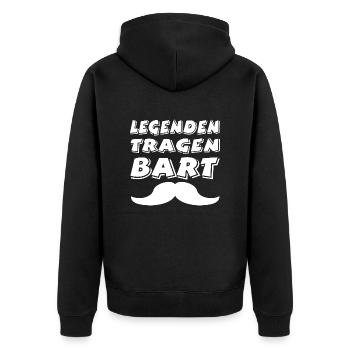 Bart - Unisex Premium Bio Zip Hoodie - Schwarz - Hinten - Nico (187cm)