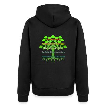 Eco guerrier en action - Veste à capuche bio Premium Unisexe - noir - Dos - Nico (187cm)