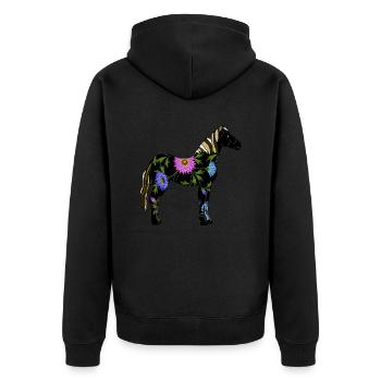 Dock - Unisex Premium Organic Zip Hoodie - black - Back - Nico (187cm)