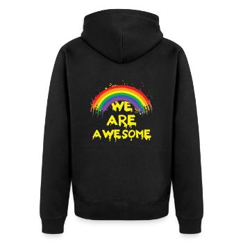 LGBT Familie Homosexuelle Paare - Unisex Premium Bio Zip Hoodie - Schwarz - Hinten - Nico (187cm)