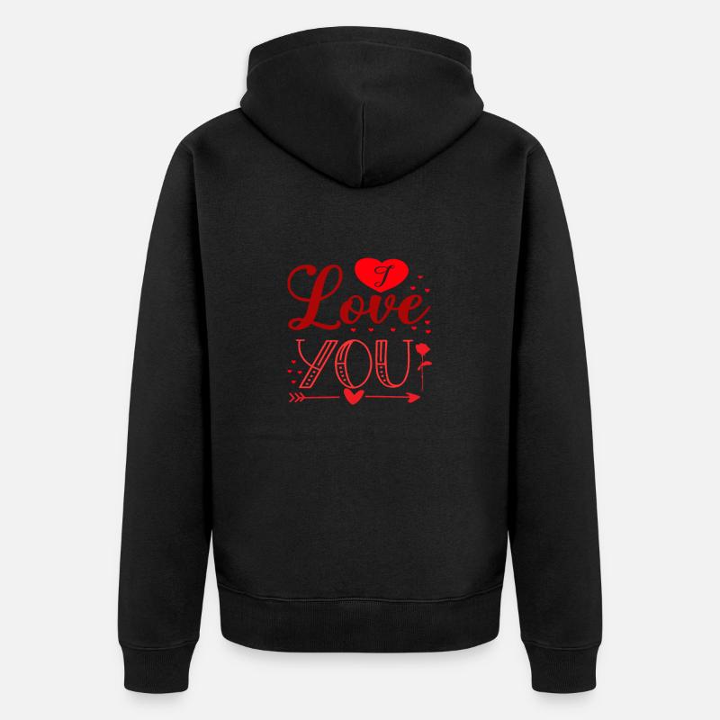Je t'aime - Veste à capuche bio Premium Unisexe - noir