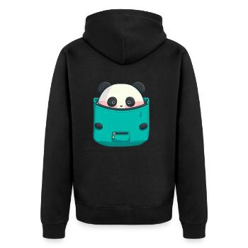 Renard mignon chou en dodo de poche Kawaii,t-shirt - Veste à capuche bio Premium Unisexe - noir - Dos - Nico (187cm)