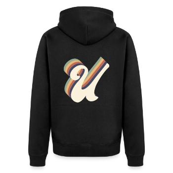 lettre u - Veste à capuche bio Premium Unisexe - noir - Dos - Nico (187cm)