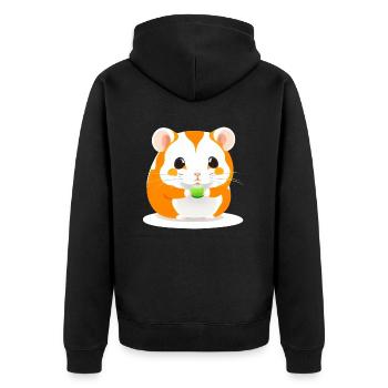 Mignon Dessin Animé Hamster Love Pet 17 - Veste à capuche bio Premium Unisexe - noir - Dos - Nico (187cm)