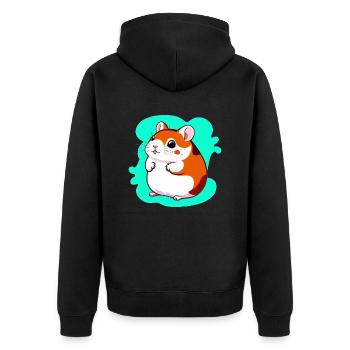 Mignon Dessin Animé Hamster Love Pet 13 - Veste à capuche bio Premium Unisexe - noir - Dos - Nico (187cm)
