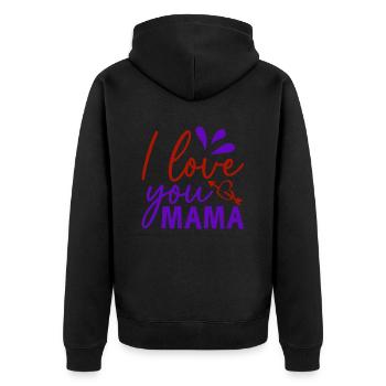 Je t'aime, maman - Veste à capuche bio Premium Unisexe - noir - Dos - Nico (187cm)