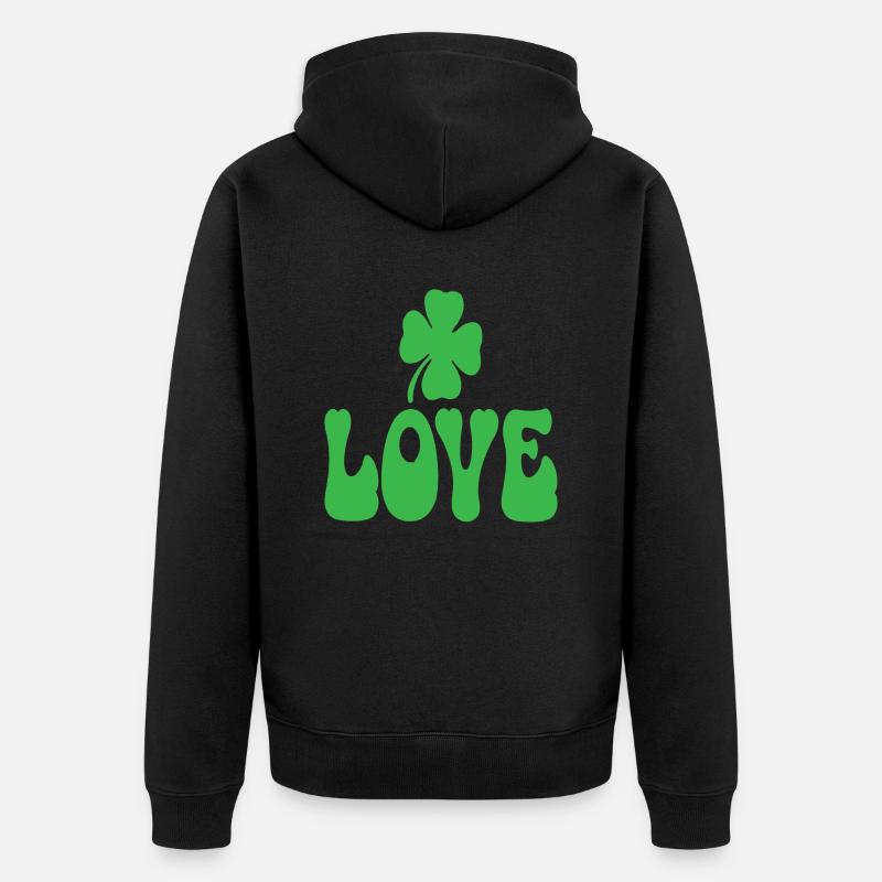 Love Saint-Patrick Saint-Valentin - Veste à capuche bio Premium Unisexe - noir
