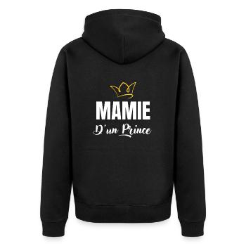mamie d'un prince - Veste à capuche bio Premium Unisexe - noir - Dos - Nico (187cm)