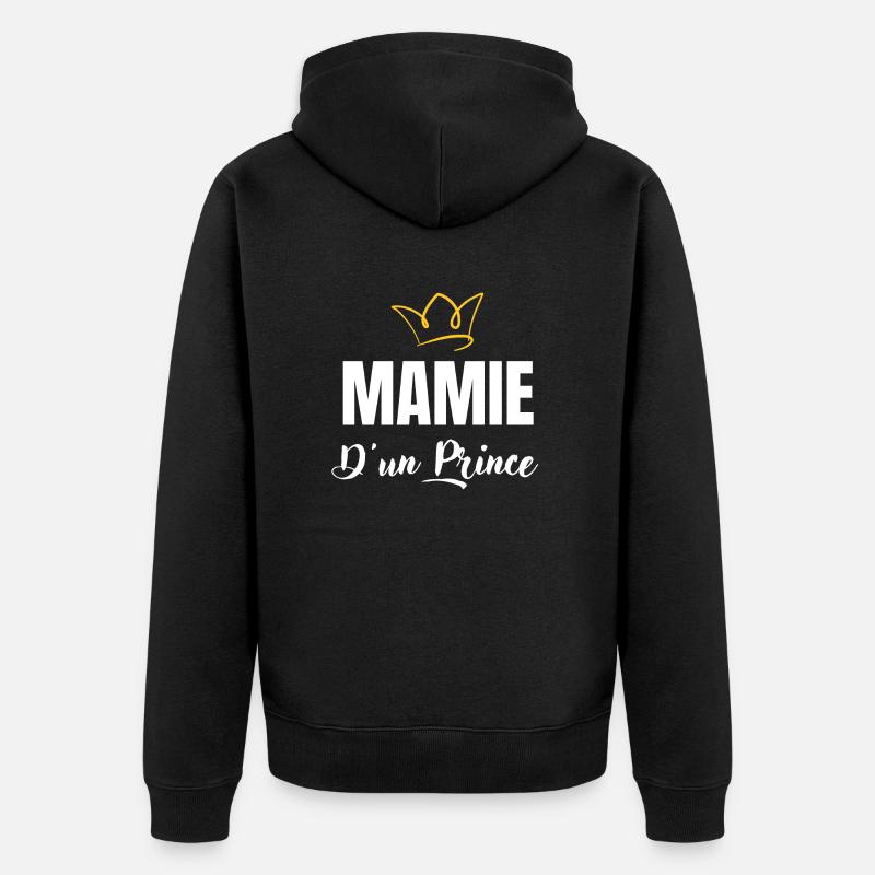 mamie d'un prince - Veste à capuche bio Premium Unisexe - noir