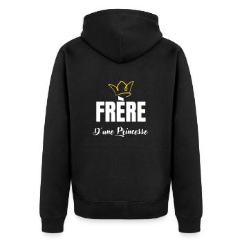 frère d'une princesse - Veste à capuche bio Premium Unisexe - noir - Dos - Nico (187cm)